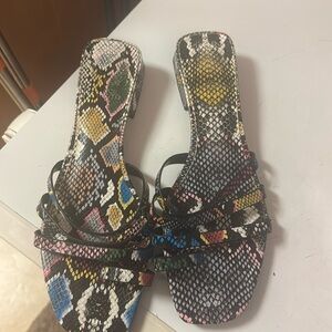 Vince Camuto multi color flat sandals worn once.